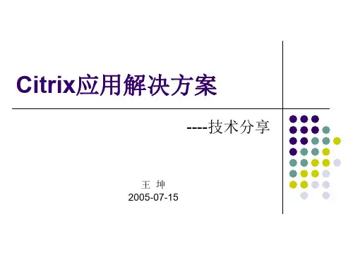 Citrix应用解决方案---技术分享(ppt 30页)