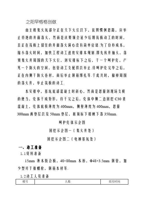 电梯基坑处施工专项方案