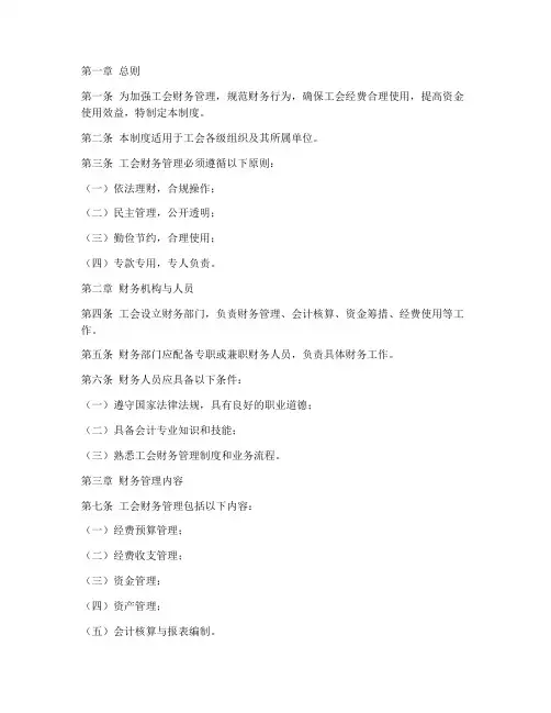 工会财务管理制度模板