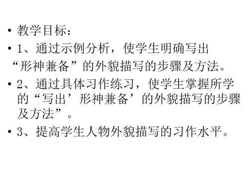 人物外貌描写ppt课件