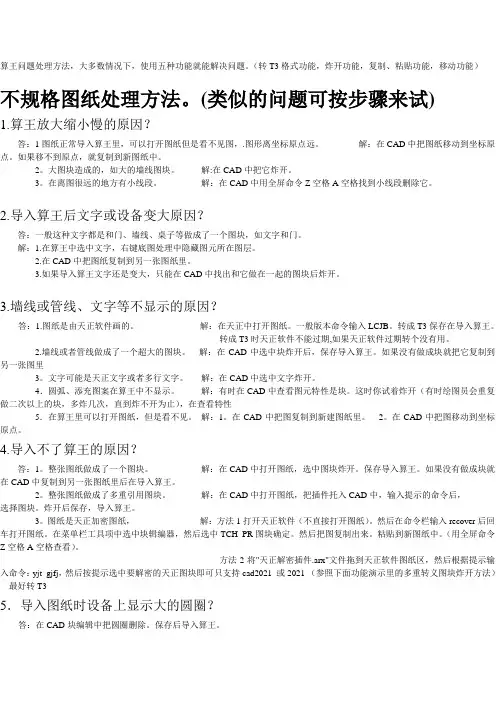 算王安装算量问题CAD图纸处理方法