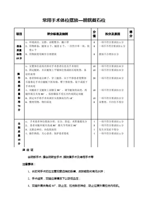 常用手术体位摆放—膀胱截石位