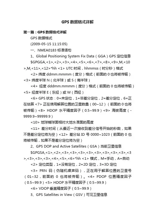 GPS数据格式详解
