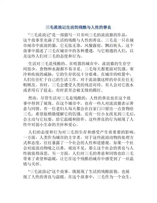 三毛流浪记生活的残酷与人性的善良