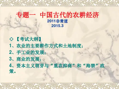 高中历史必修二中国古代的农耕经济复习课件(2015.3.10)