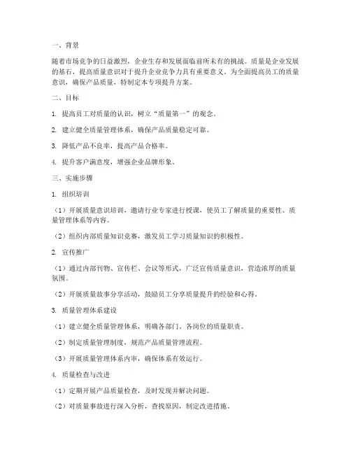 质量意识专项提升方案