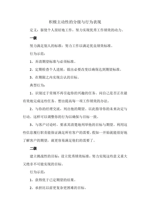 积极主动性的分级与行为表现