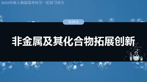2025年新人教版高考化学一轮复习讲义 第六章 第29讲 非金属及其化合物拓展创新