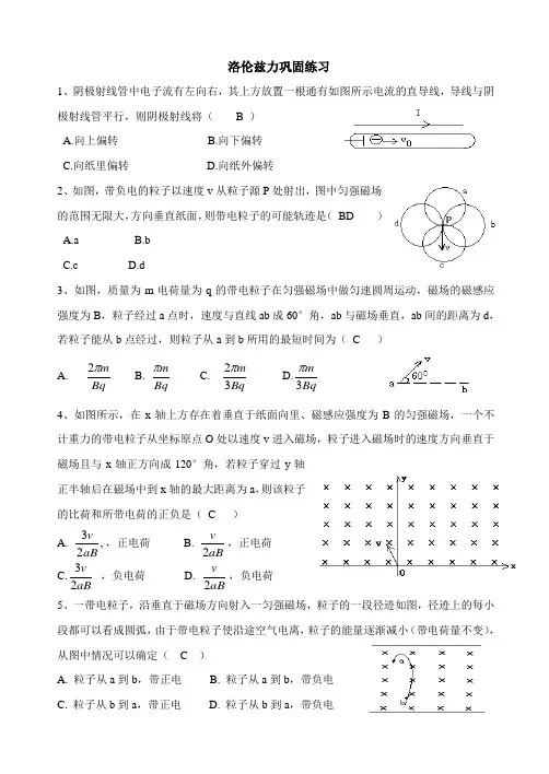 洛伦兹力练习题