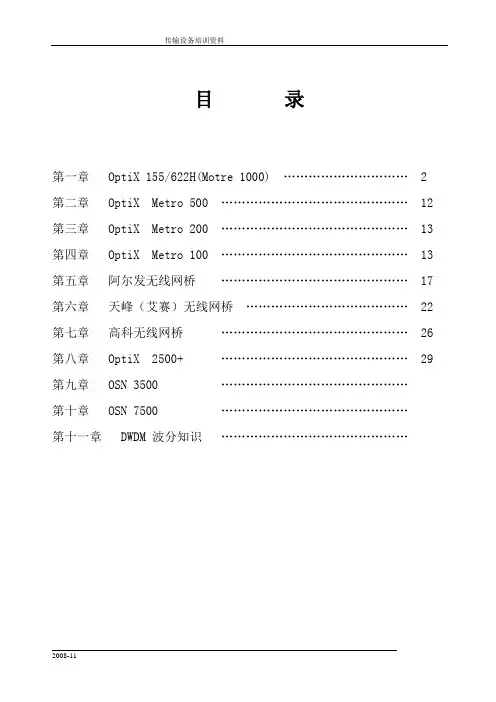 SDH传输设备资料培训
