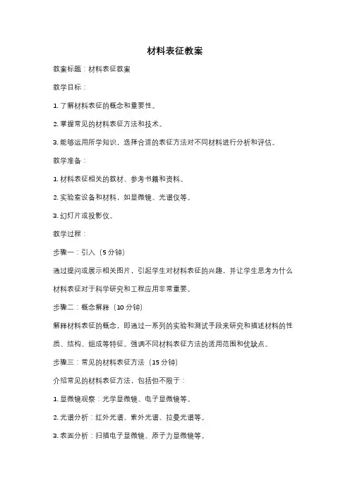 材料表征教案