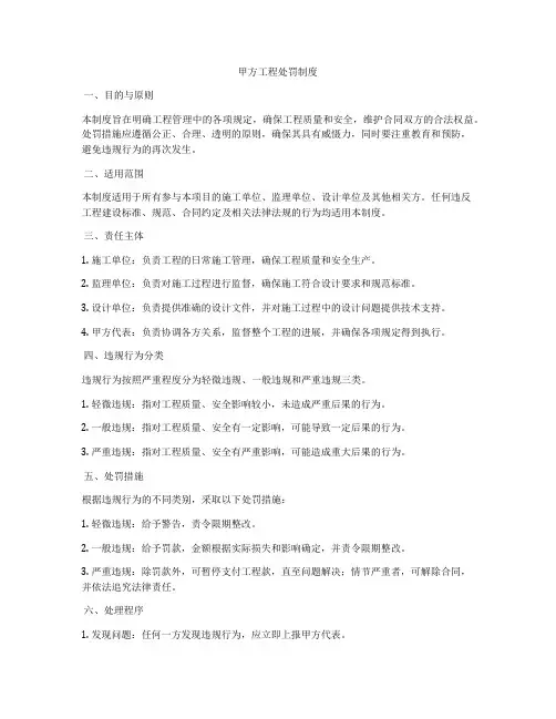甲方工程处罚制度