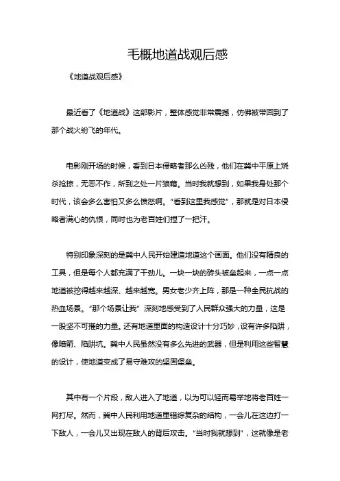 毛概地道战观后感