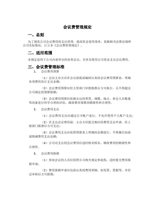 会议费管理规定