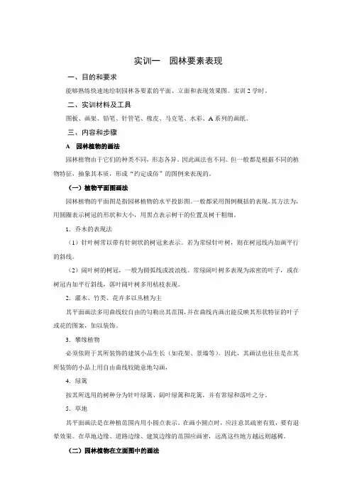 实训一园林要素表现
