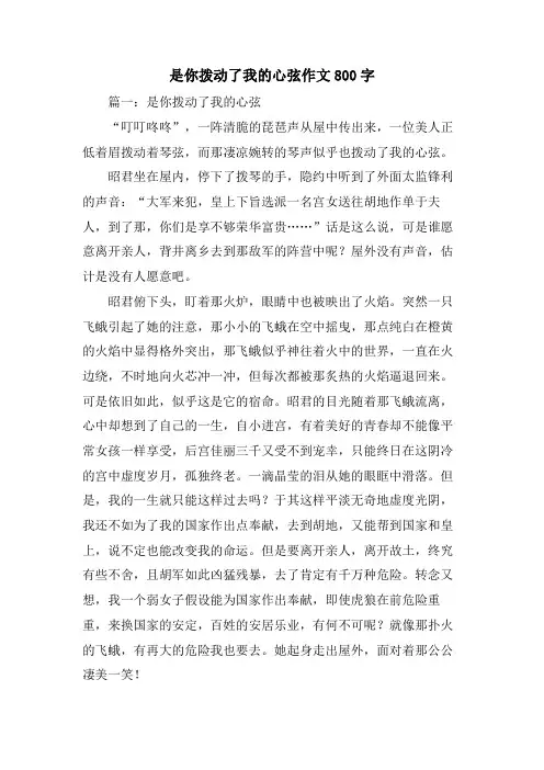 是你拨动了我的心弦作文800字.doc