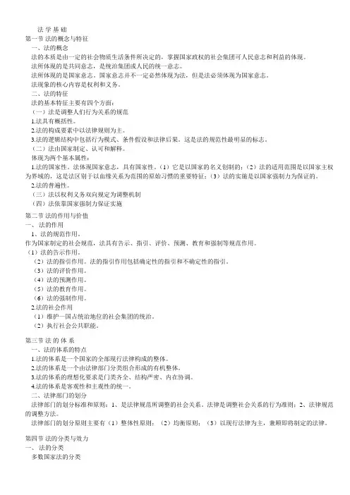执法资格考试复习重点