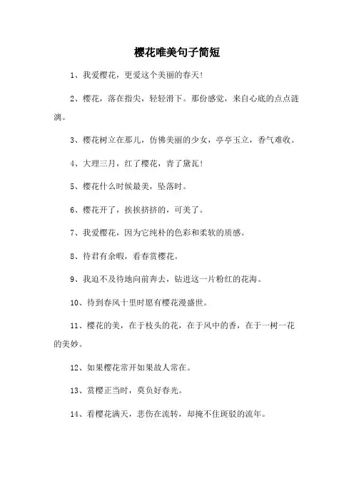 樱花唯美句子简短