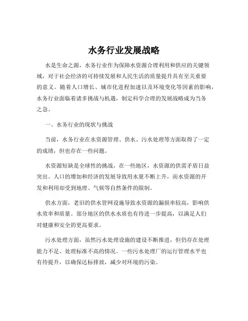 水务行业发展战略
