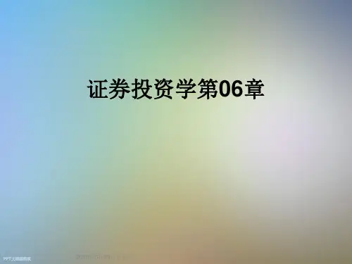 证券投资学第06章