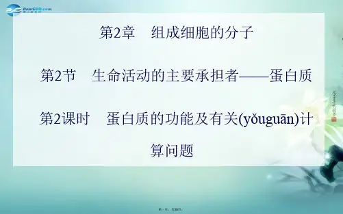 高中生物 第2章 第2节 第2课时 蛋白质的功能及有关计算问题同步备课课件 新人教版必修1