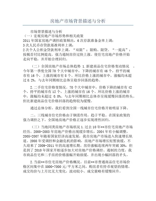 房地产市场背景描述与分析