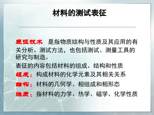 材料的测试表征方法和技巧