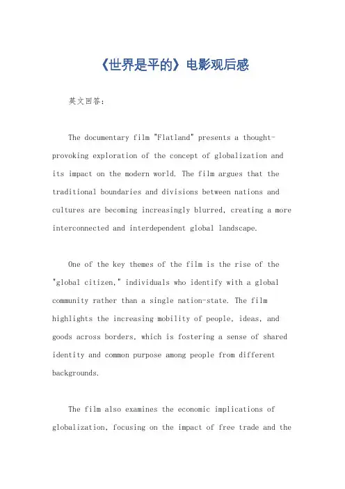 《世界是平的》电影观后感