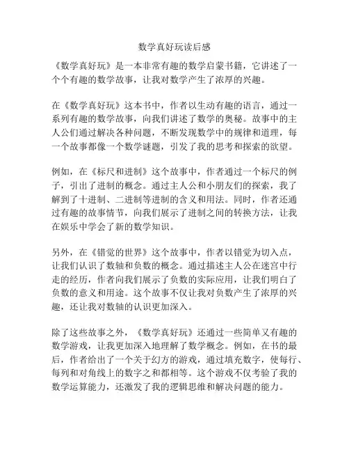 数学真好玩读后感