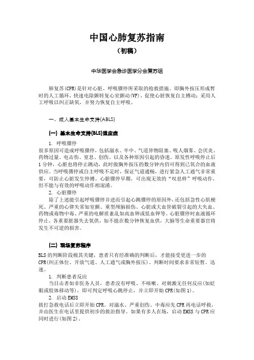 中国心肺复苏指南