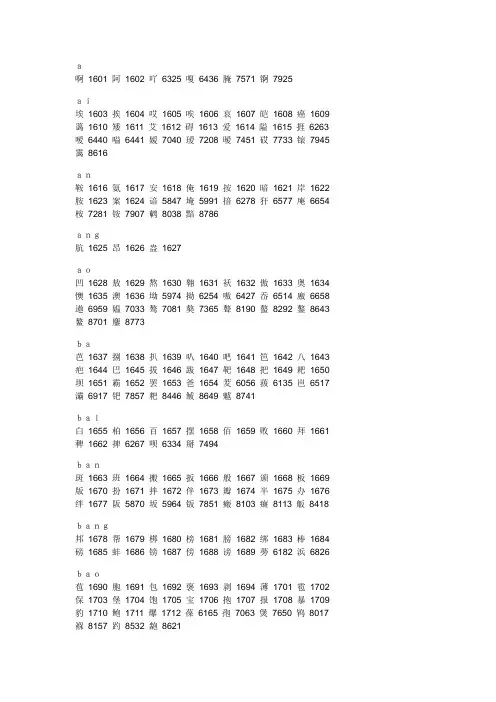 汉字代码