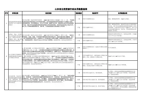 《山东省自然资源行政处罚裁量基准》