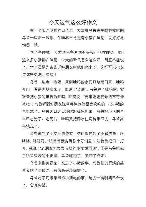今天运气这么好作文
