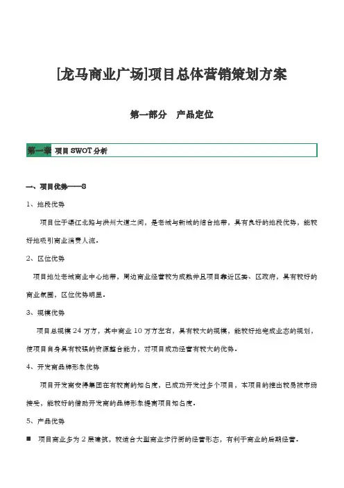 商业广场项目总体营销策划实施方案