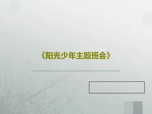 《阳光少年主题班会》PPT文档共21页