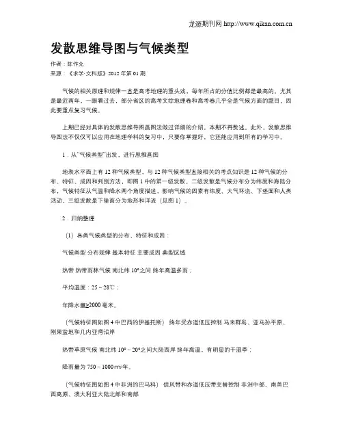 发散思维导图与气候类型
