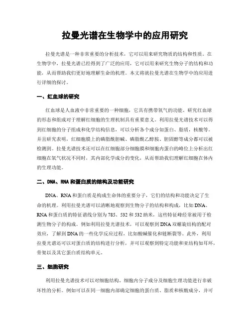拉曼光谱在生物学中的应用研究
