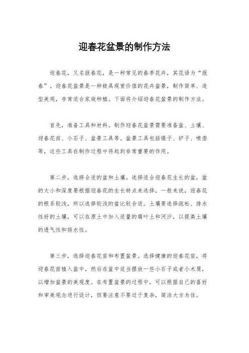 迎春花盆景的制作方法