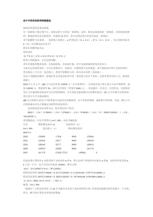 会计中的求实际利率插值法