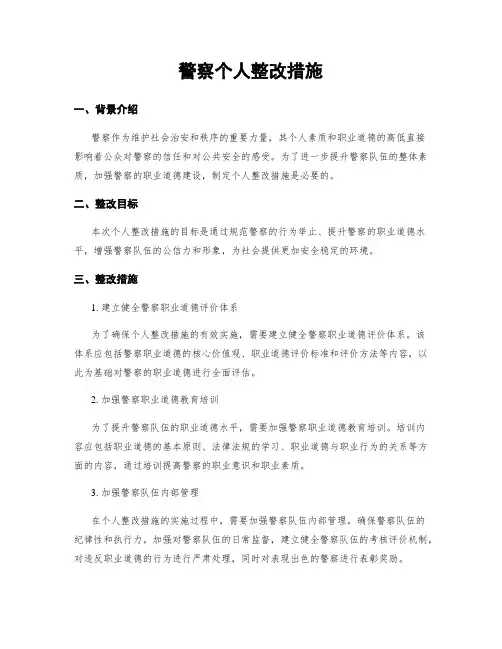 警察个人整改措施