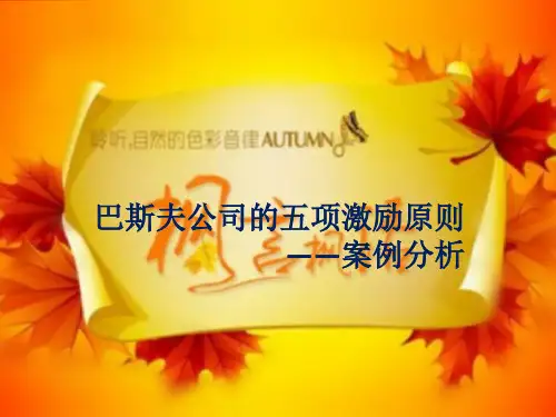 巴斯夫公司的五项激励原则—案例分析