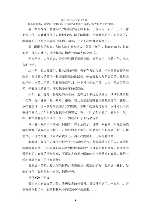 雨中的行人作文(7篇)