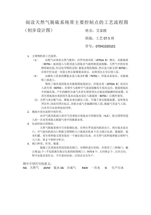 阅读带主要控制点的工艺流程图