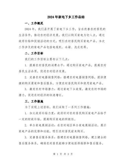 2024年家电下乡工作总结