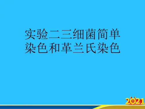 实验二三细菌简单染色和革兰氏染色