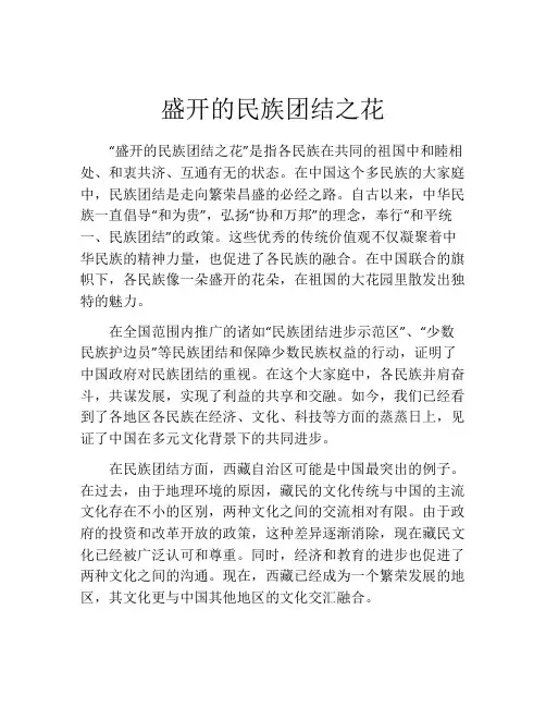 盛开的民族团结之花