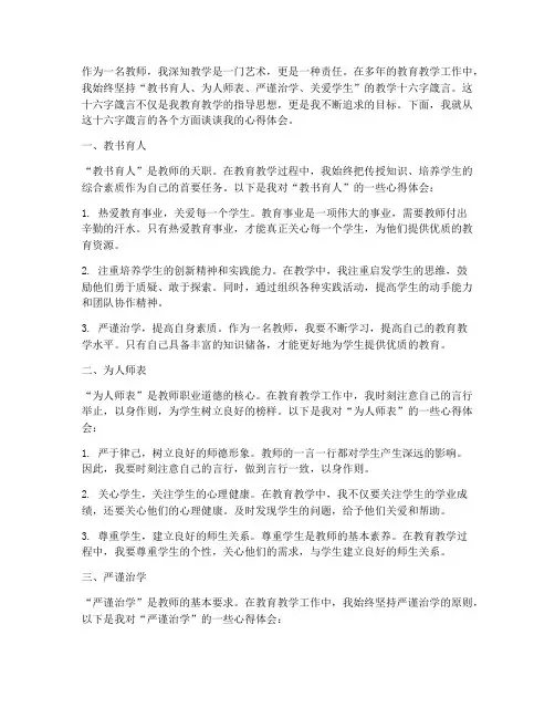 教学十六字箴言心得体会