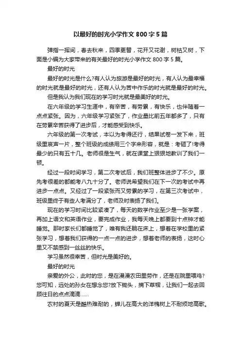 以最好的时光小学作文800字5篇