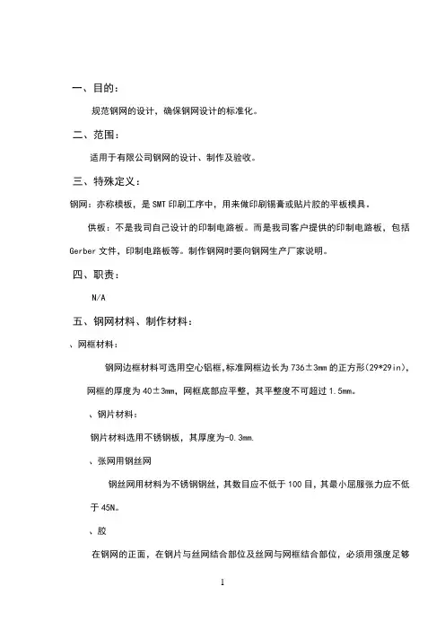 钢网开口设计规范