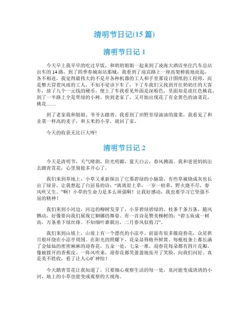 清明节日记(15篇)